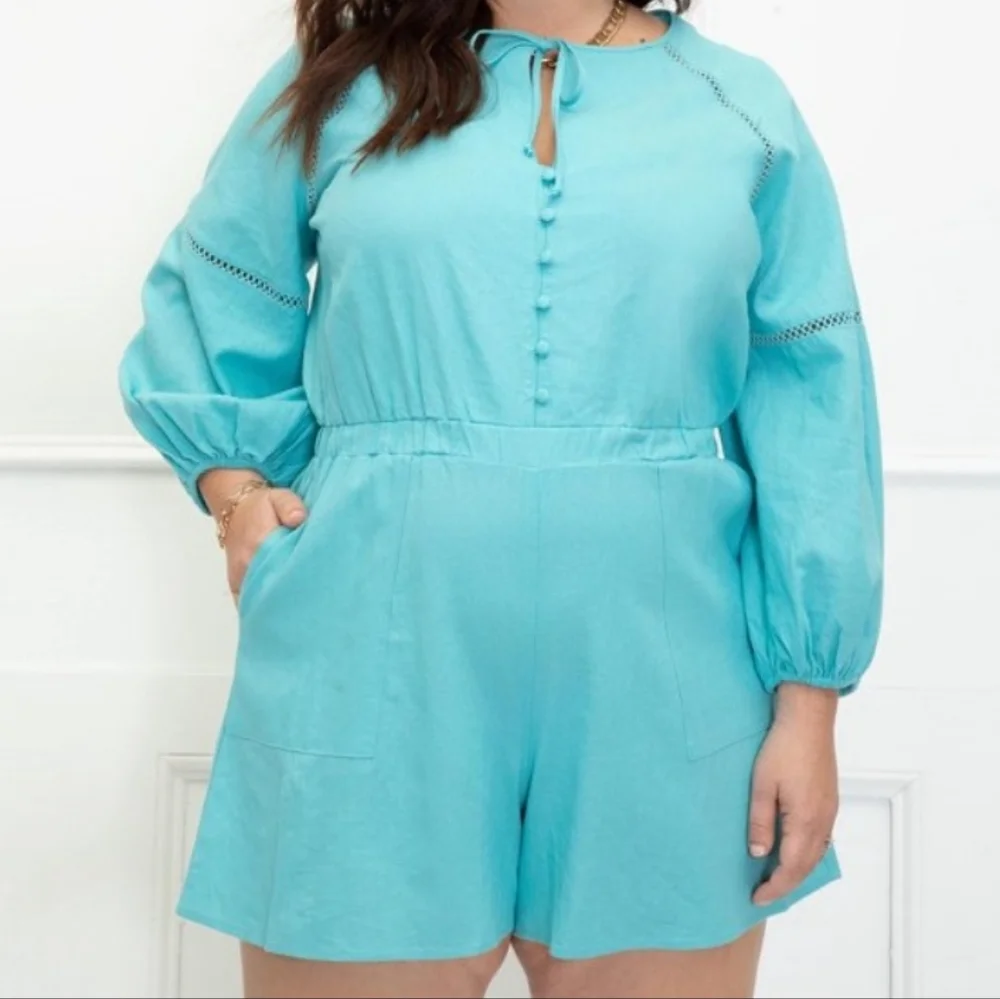 Eloquii Elements women's romper blue jumpsuit NWT size 18